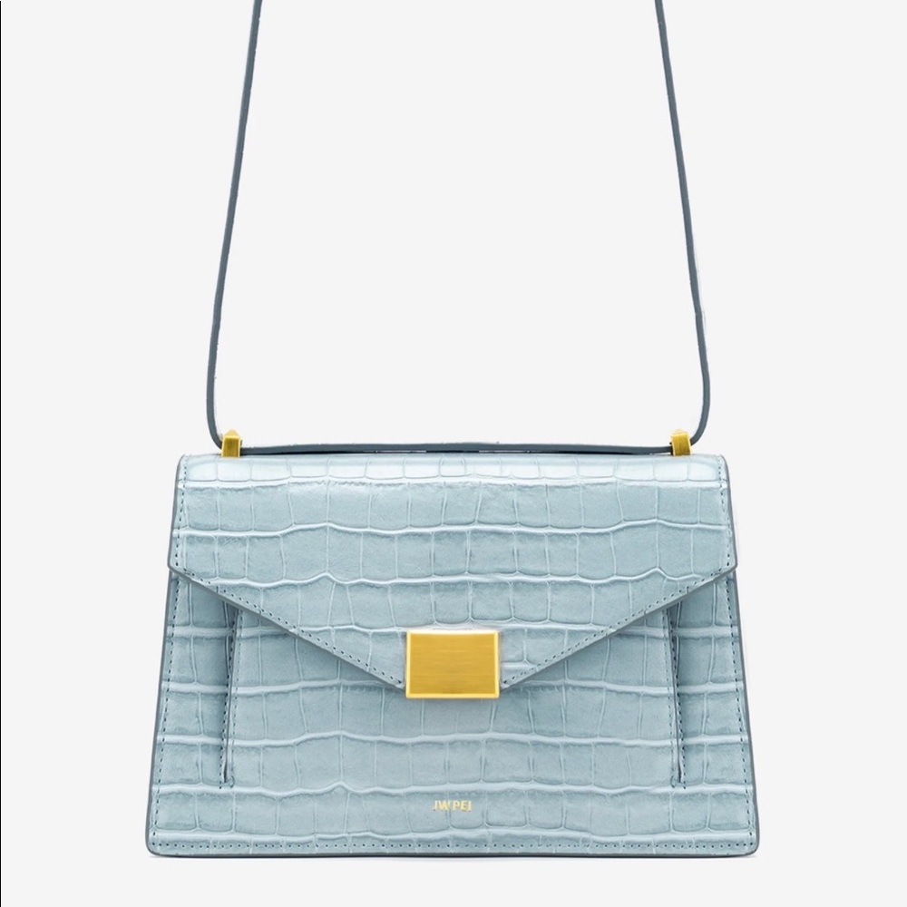 JW PEI – Blue Ice Croc-Embossed Vegan Leather Julian Bag
